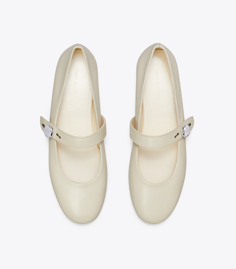 Tory Burch designer フラット ロミー メリージェーン ワイド in LIGHT CREAM オーバーヘッド