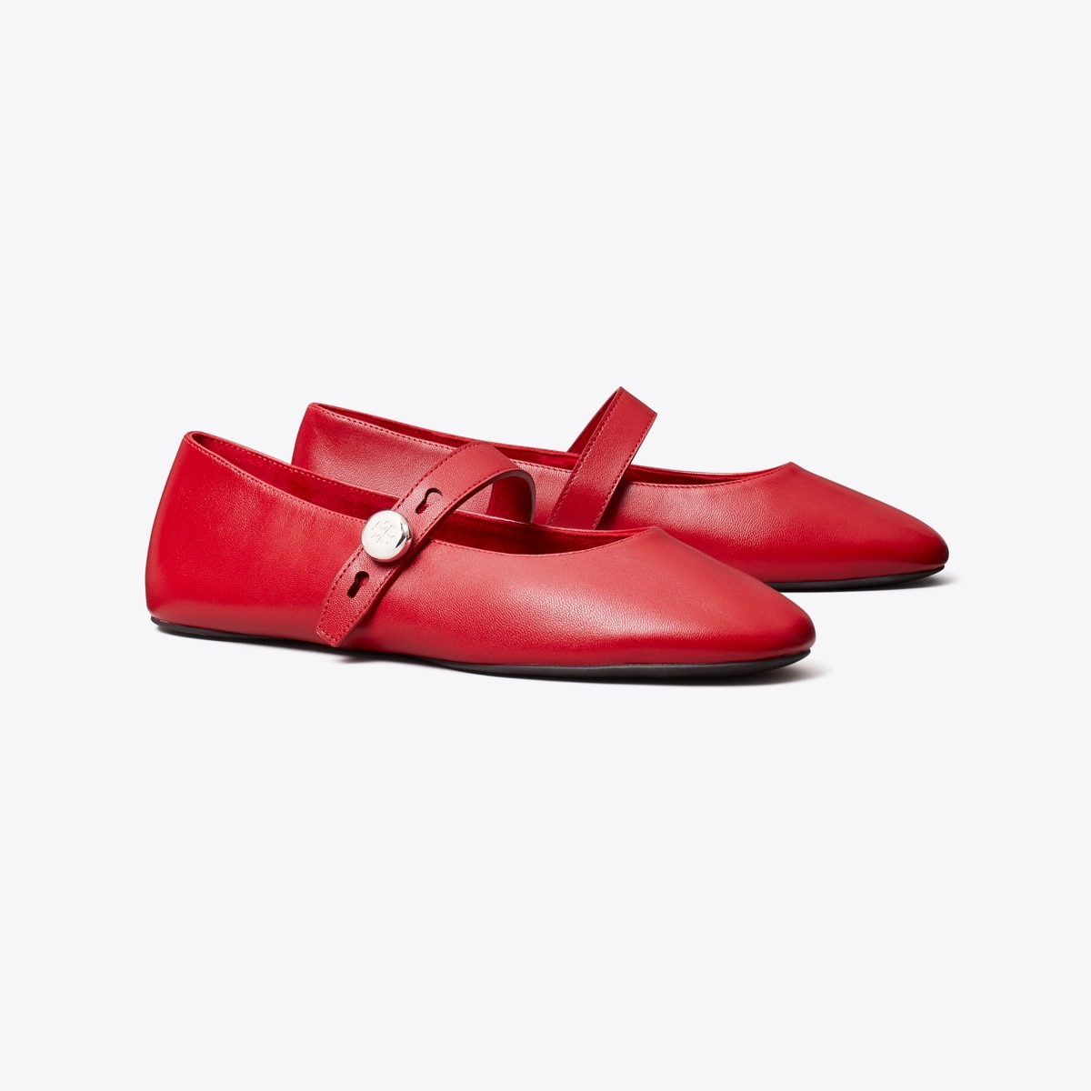Tory Burch 赤 パンプス ローヒール 本体 romy-mary-jane-angle.