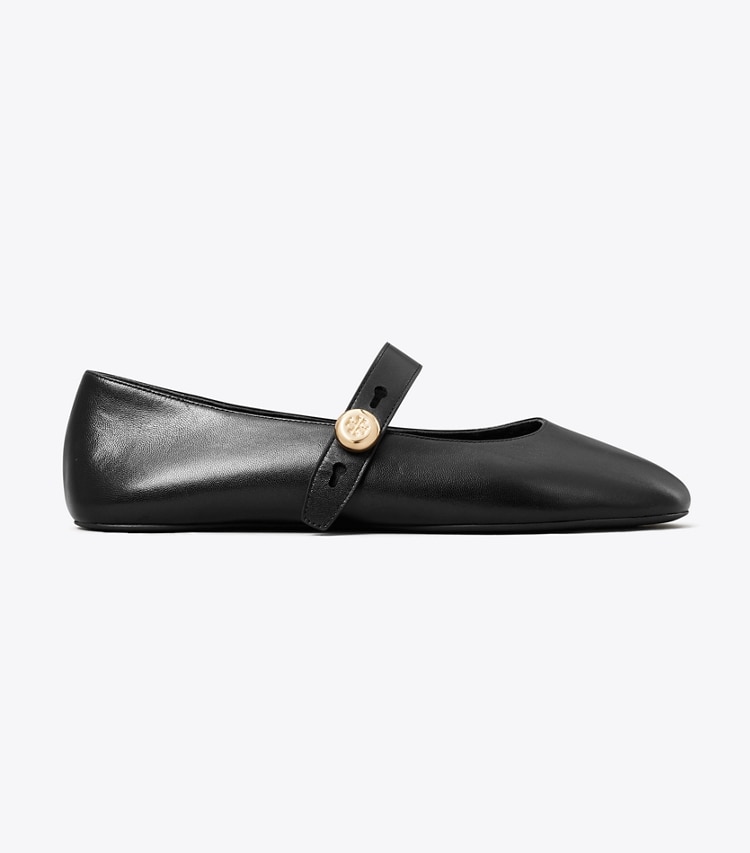 Tory Burch designer flats Romy Mary Jane in PERFECT BLACK side
