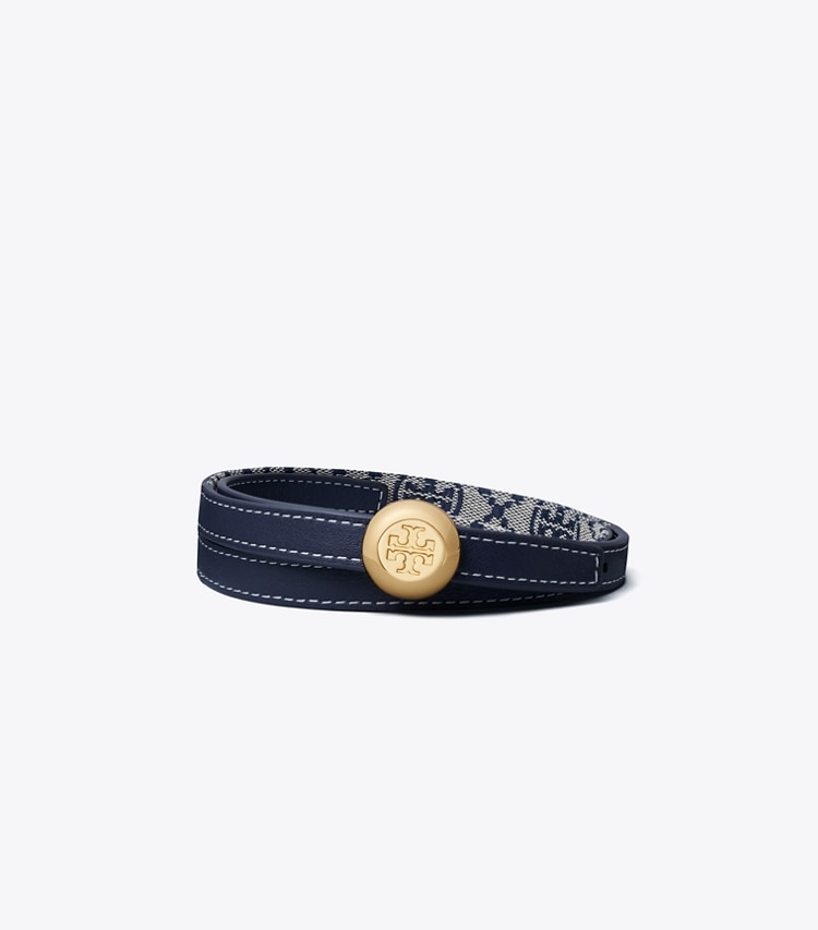 Tory Burch designer belts Romy Reversible Belt in Tory Navy back