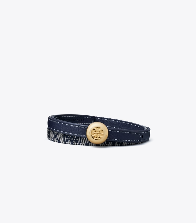 Tory Burch designer belts Romy Reversible Belt in Tory Navy front