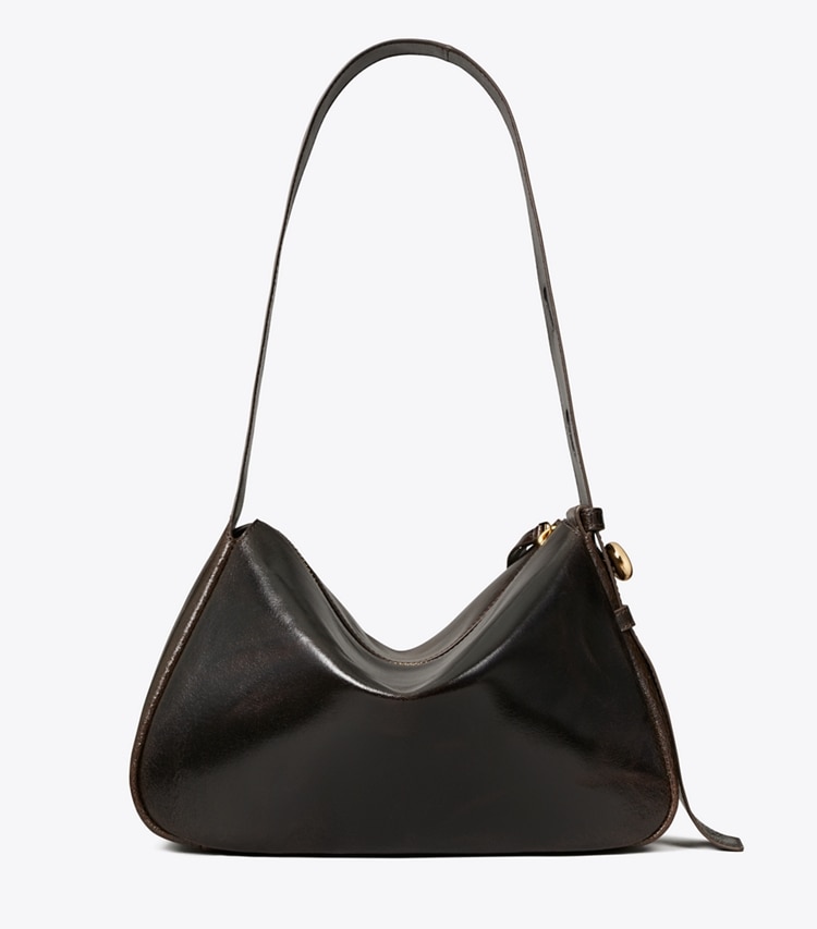 Tory Burch designer schultertaschen Romy Schultertasche im Used-Look in Dark Brown zurück