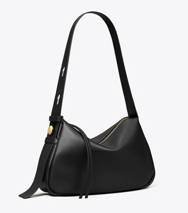 Tory Burch designer shoulder bags Romy Shoulder Bag in Black angle