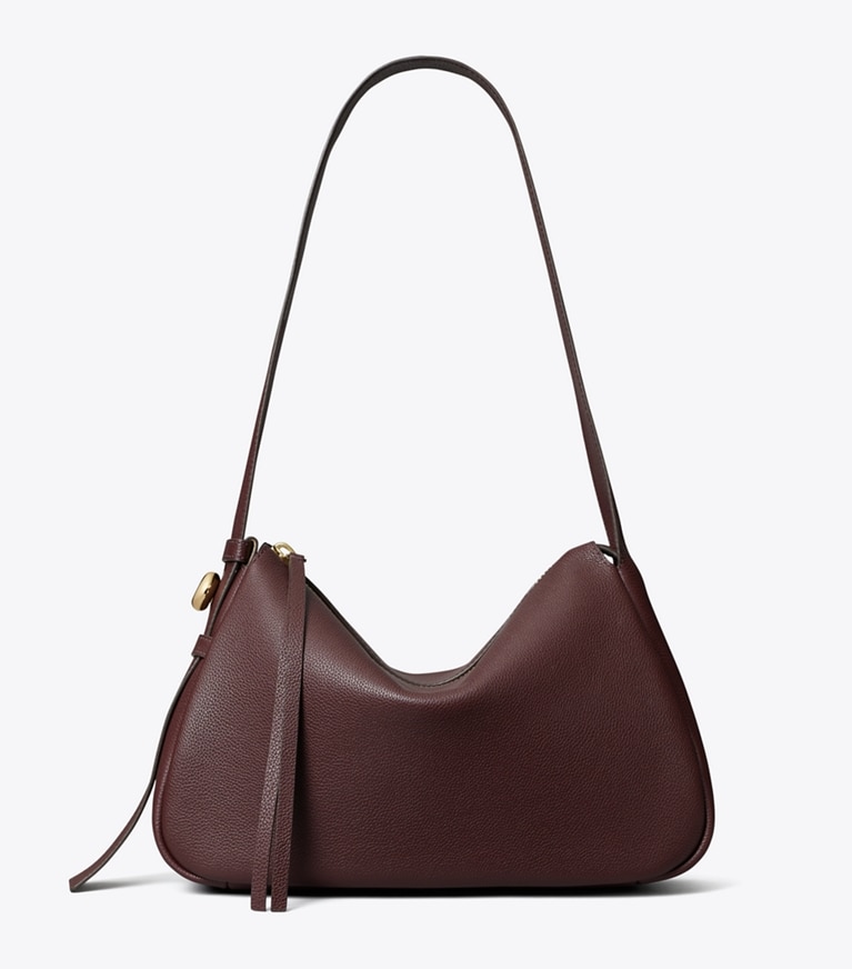 Tory Burch designer shoulder bags Romy Shoulder Bag in Dark Carmine front