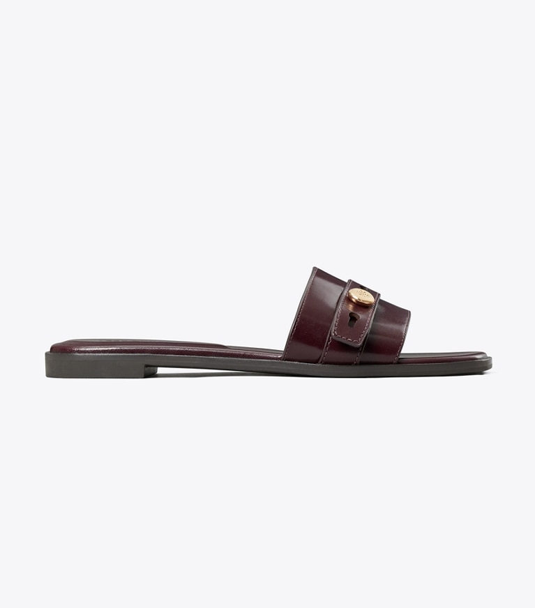 Tory Burch designer sandals Romy Slide in Dark Carmine side