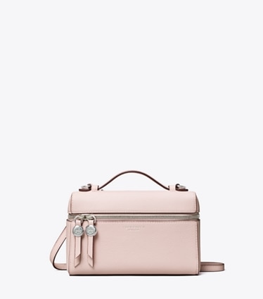 Tory Burch designer crossbody bags Romy Slim Top Handle Bag in Rose front