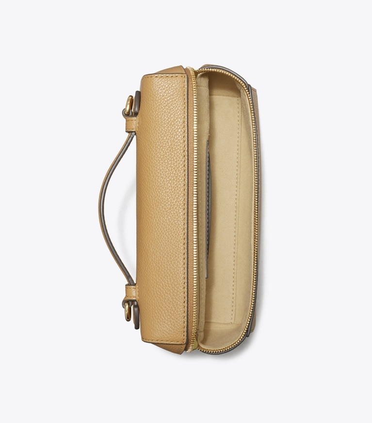 Tory Burch designer mini bags Romy Slim Top-Handle Bag in Tiramisu angle