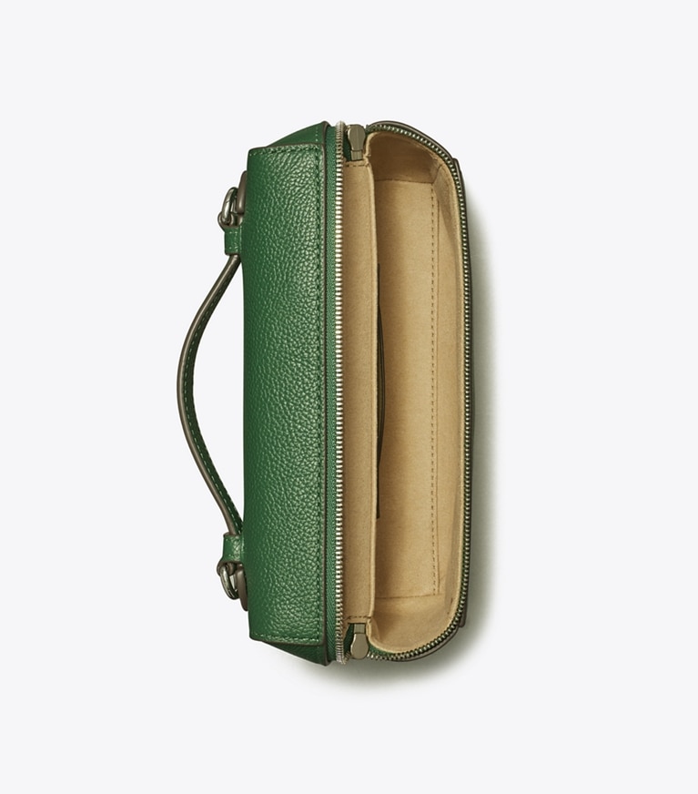 Tory Burch designer mini bags Romy Slim Top-Handle Bag in Dark Kale angle