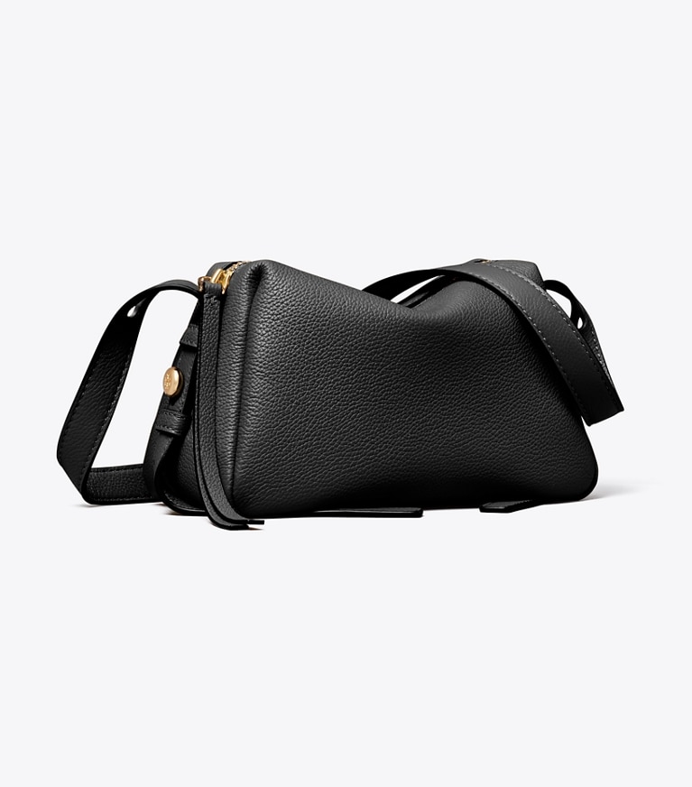 Tory Burch designer クロスボディバッグ ロミー ソフト クロスボディバッグ in BLACK angle
