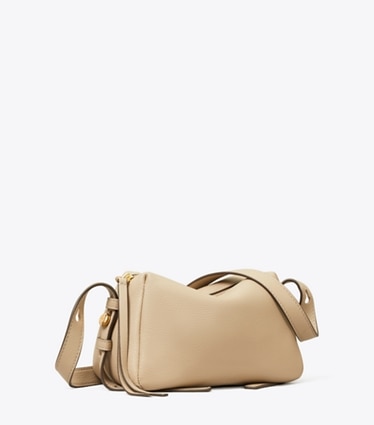 Tory Burch designer クロスボディバッグ ロミー ソフト クロスボディバッグ in Soft Cement angle