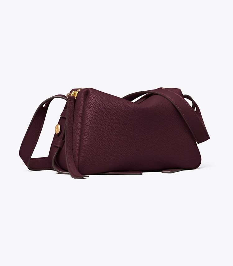 Tory Burch designer crossbody bags Romy Soft Crossbody Bag in Dark Carmine angle