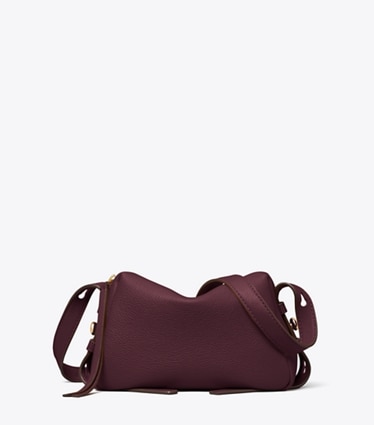 Tory Burch designer crossbody bags Romy Soft Crossbody Bag in Dark Carmine front