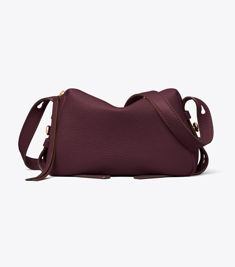 Tory Burch designer crossbody bags Romy Soft Crossbody Bag in Dark Carmine front