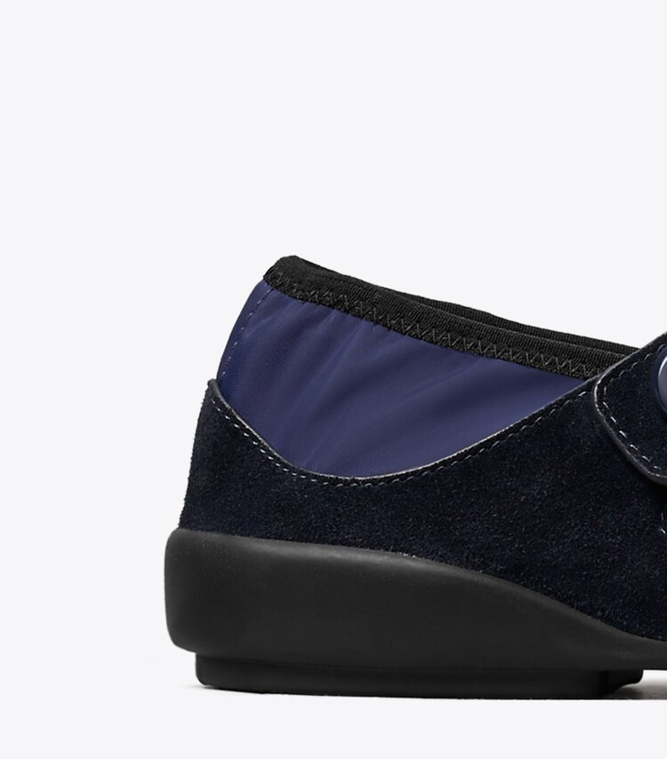 Tory Burch designer loafers Romy Sport Mary Jane in NEWPORT NAVY / NEWPORT NAVY detail