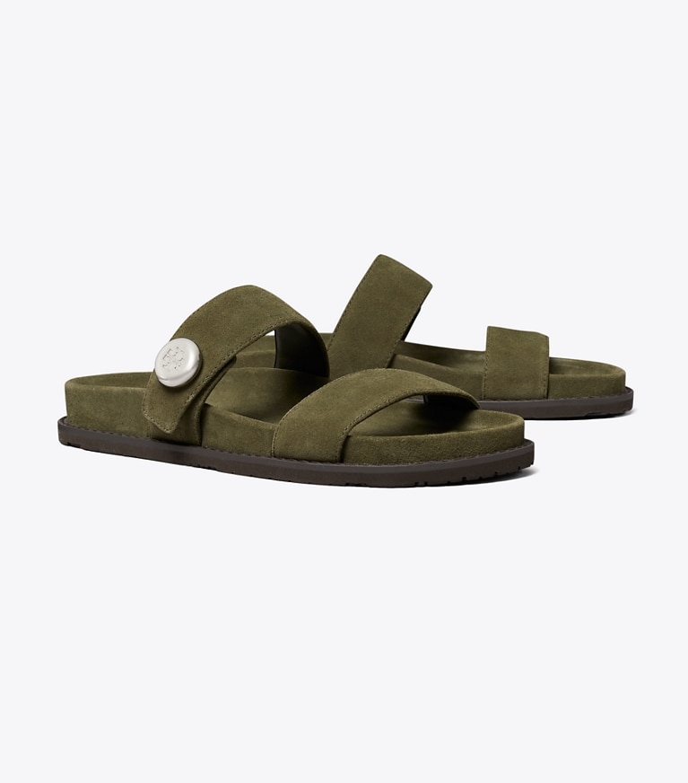 Tory Burch designer sandals Romy Sport Slide in LECCIO angle