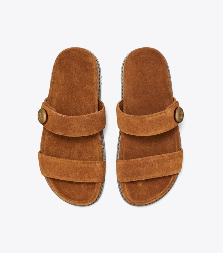 Tory Burch designer sandals Romy Sport Slide in Park Bench angle