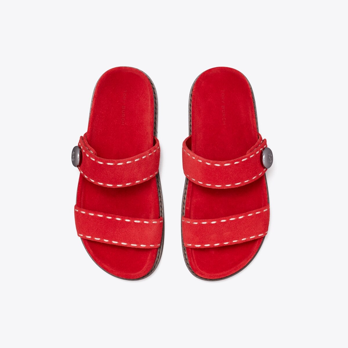 Tory Burch 赤 パンプス ローヒール 本体 romy-sport-slide-overhead.
