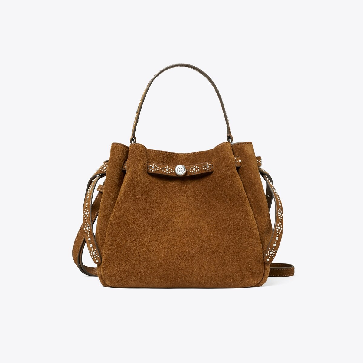 ROMY STUDDED SUEDE BUCKET BAG - thumbnail 4