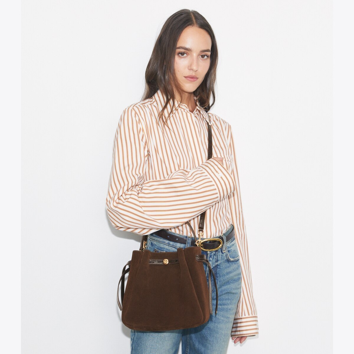 Romy Suede Bucket Bag: Women's Handbags | Crossbody Bags