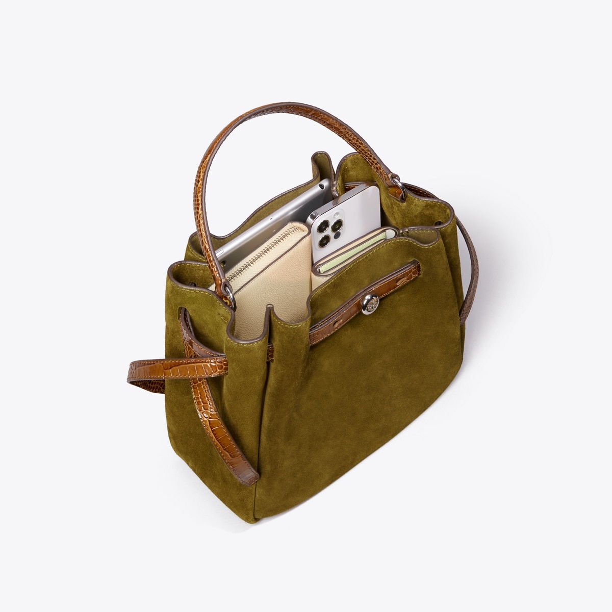 【Tory Burch】Romy Suede Bucket Bag Romy Suede Bucket Bag: Women's Handbags | Crossbody Bags