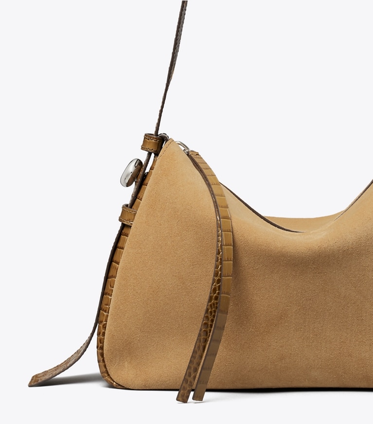 Tory Burch designer ショルダーバッグ ロミー スエード ショルダーバッグ in Stone ディテール