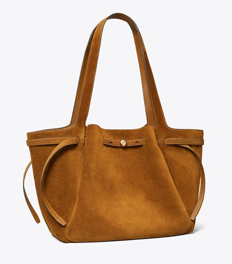 Tory Burch designer tote bags Romy Suede Tote in Park Bench angle