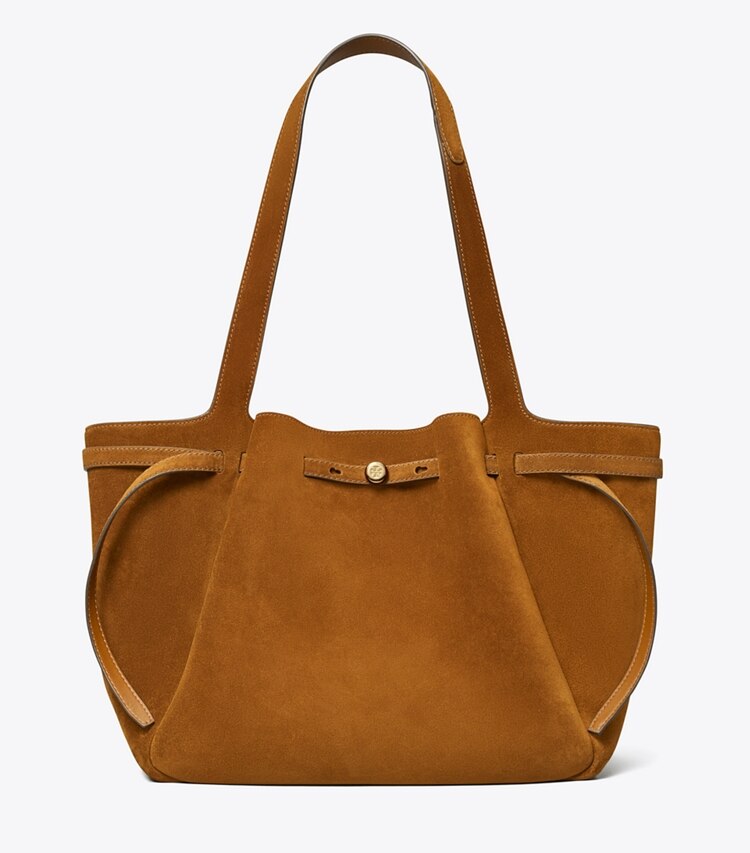 Tory Burch designer tote bags Romy Suede Tote in Park Bench front