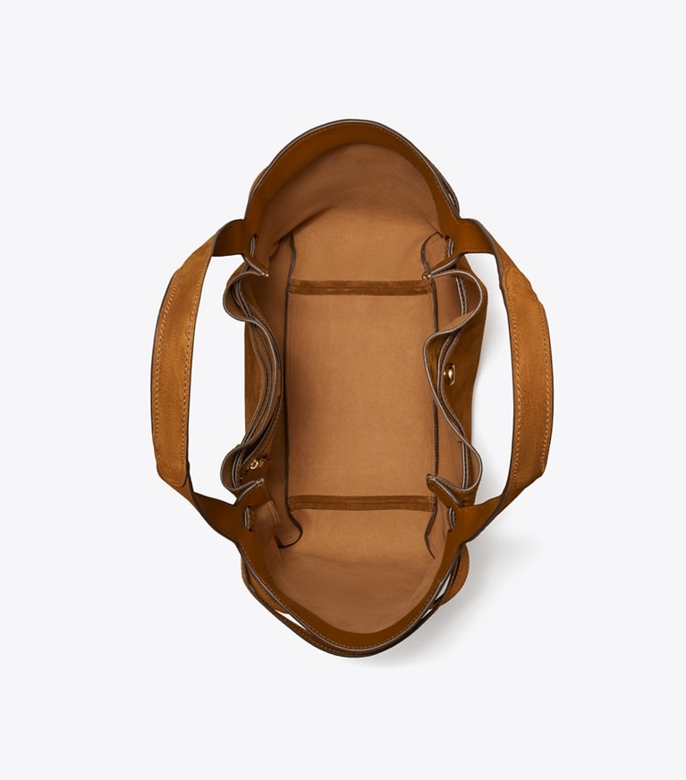 Tory Burch designer tote bags Romy Suede Tote in Park Bench angle