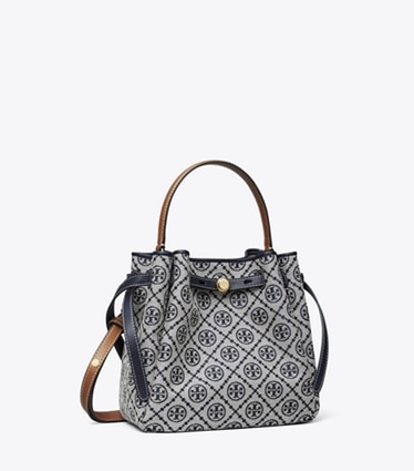 【トリーバーチ】グレージュ　本革ミニバケットバッグ(新品未使用品) TORY BURCH トリーバーチ Tory Burch バケットバッグ T