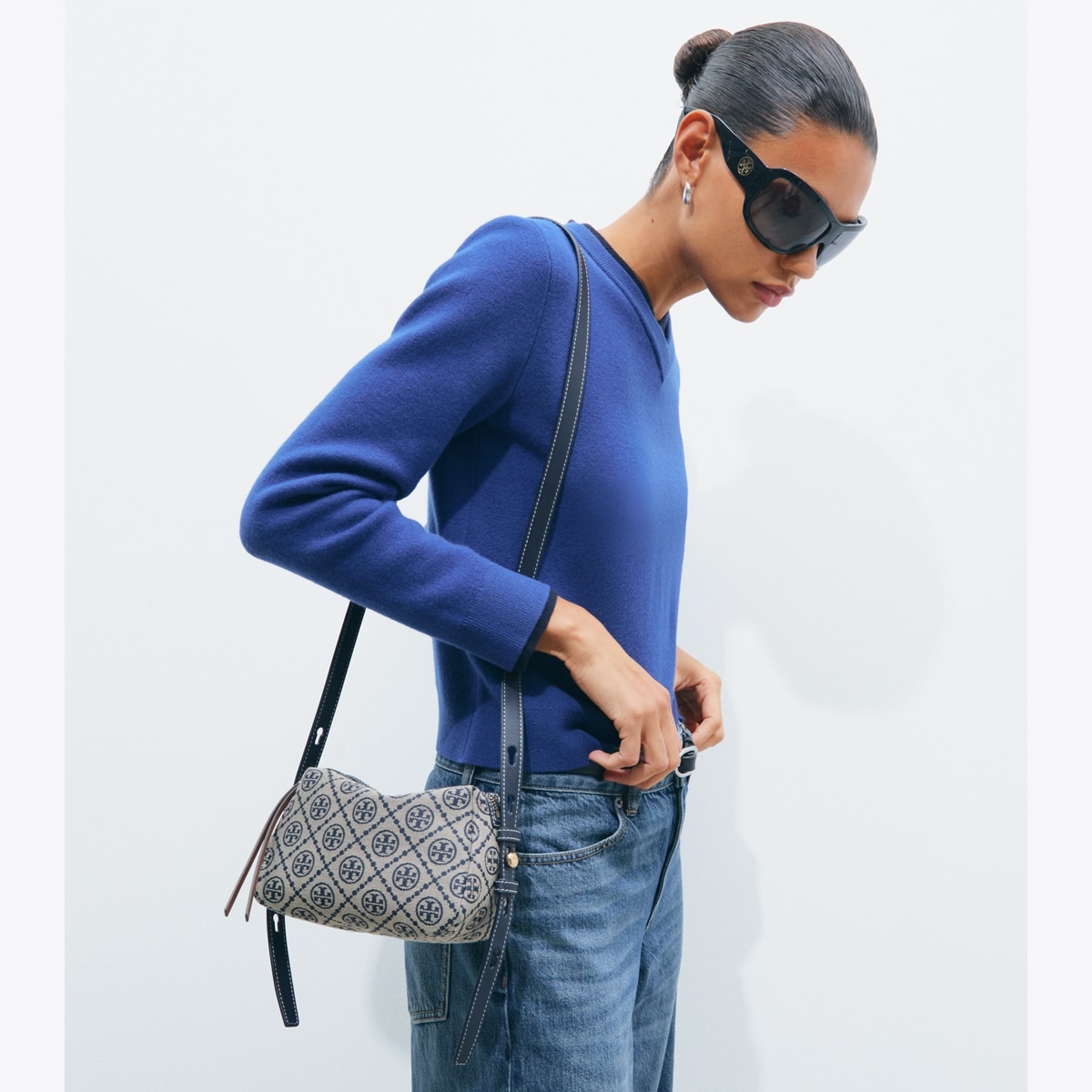 Romy T Monogram Soft Crossbody Bag: Women's Designer Crossbody