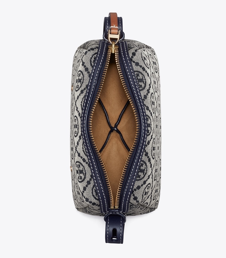Tory Burch designer crossbody bags Romy T Monogram Soft Crossbody Bag in Tory Navy overhead