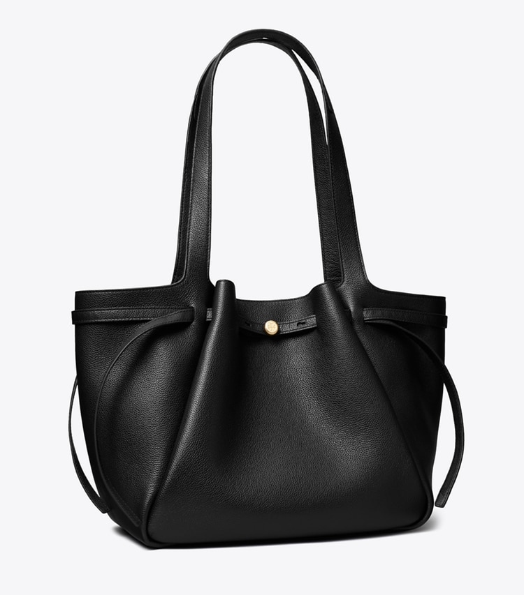 Tory Burch designer tote bags Romy Tote in Black angle
