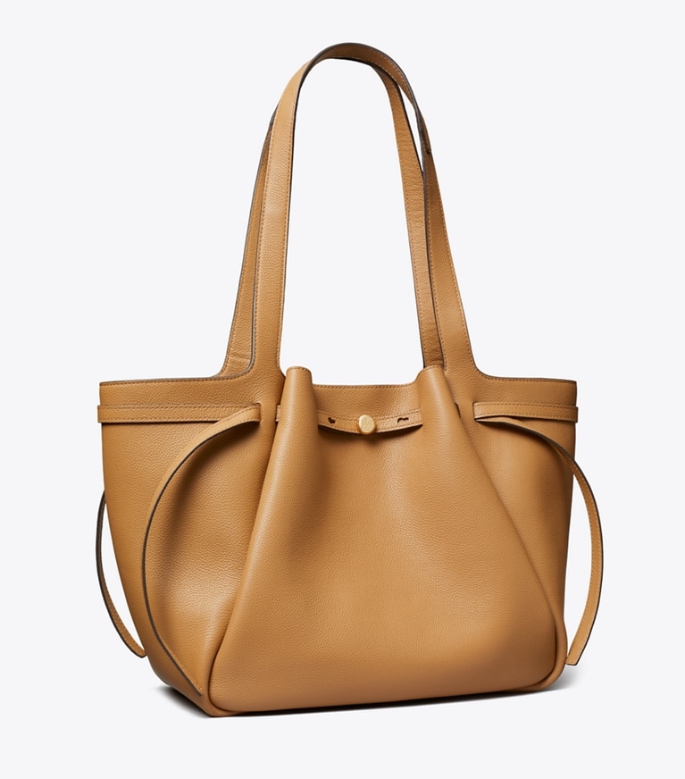 Tory Burch designer tote bags Romy Tote in Tiramisu angle