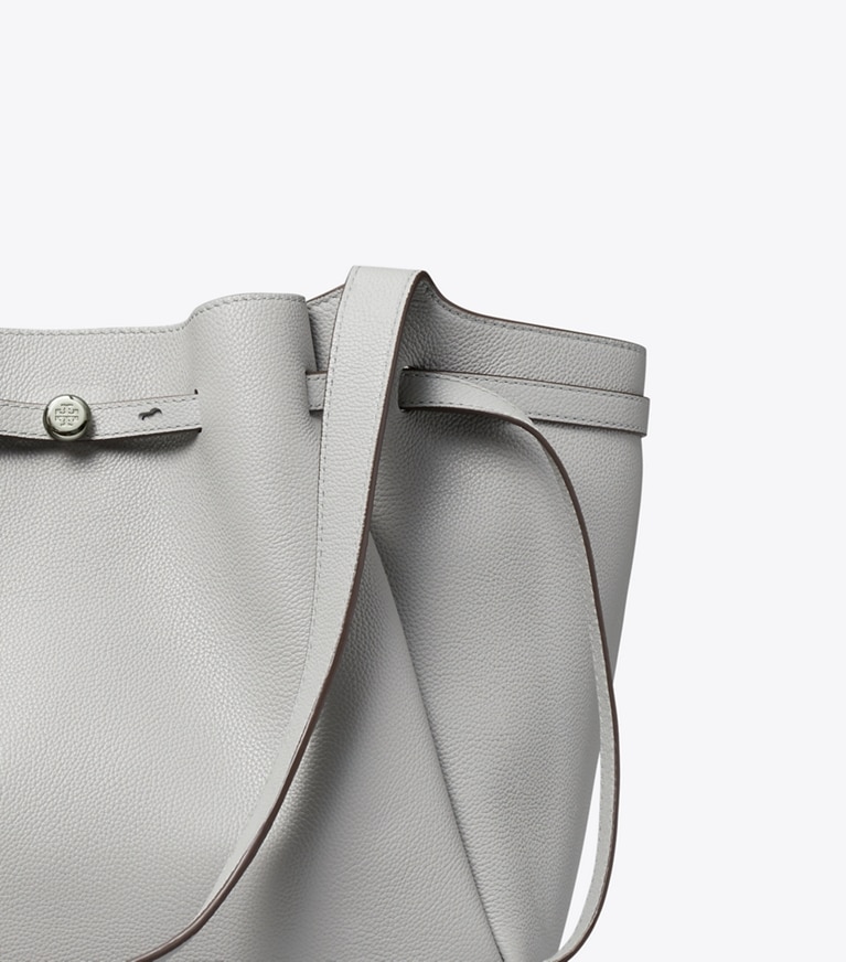 Tory Burch designer トートバッグ ロミー トートバッグ in Light Granite angle