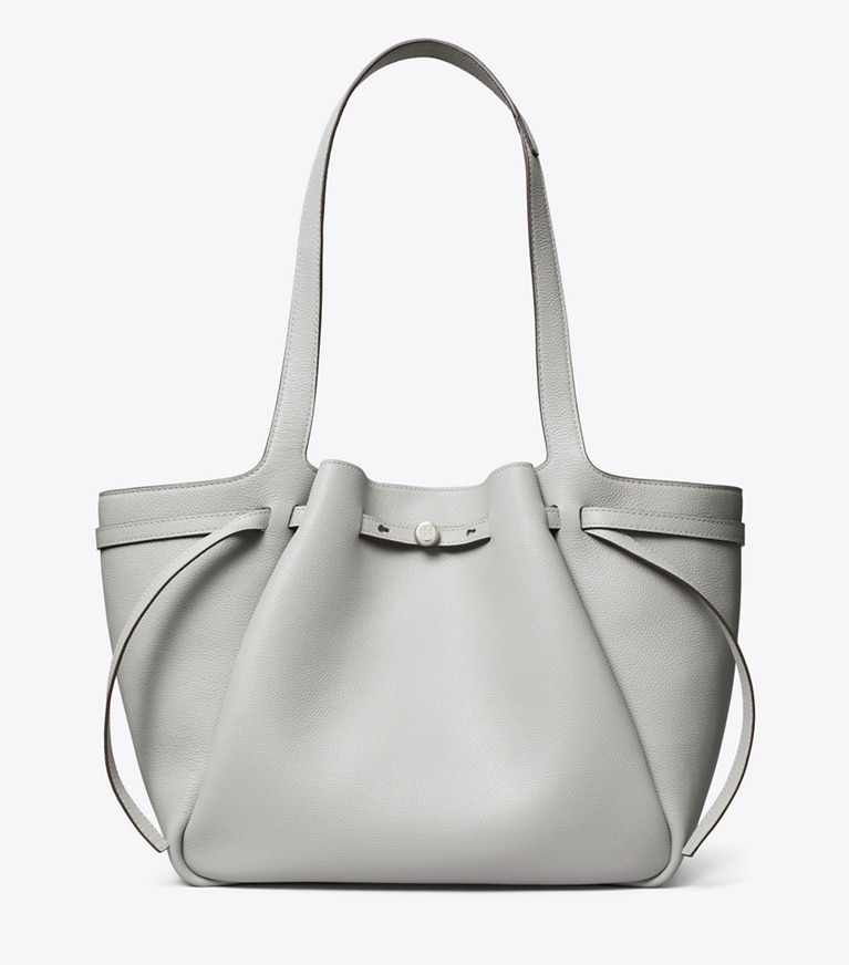 Tory Burch designer トートバッグ ロミー トートバッグ in Light Granite angle