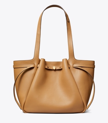 Tory Burch designer tote bags Romy Tote in Tiramisu front