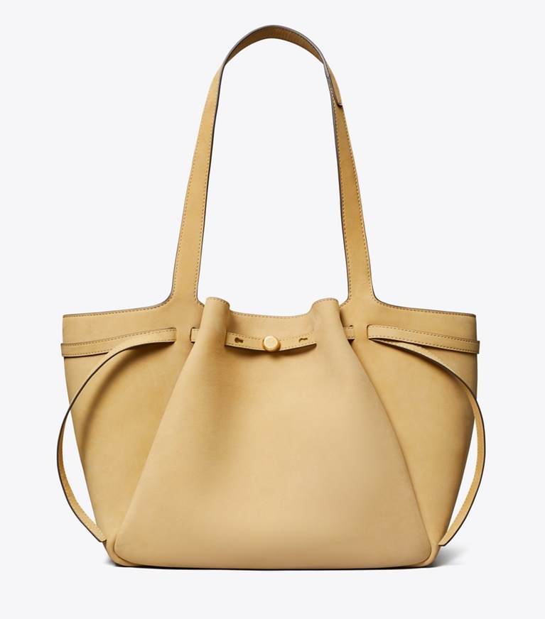 Tory Burch designer tote bags Romy Tote in Wheat angle