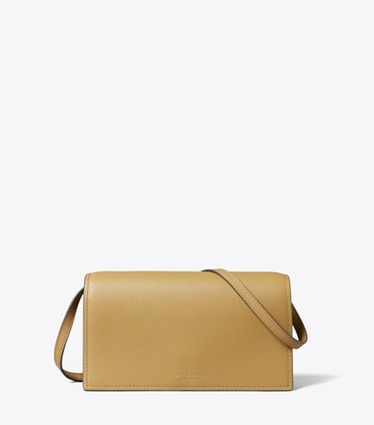 Tory Burch designer mini bags Romy Wallet Crossbody in Tiramisu front