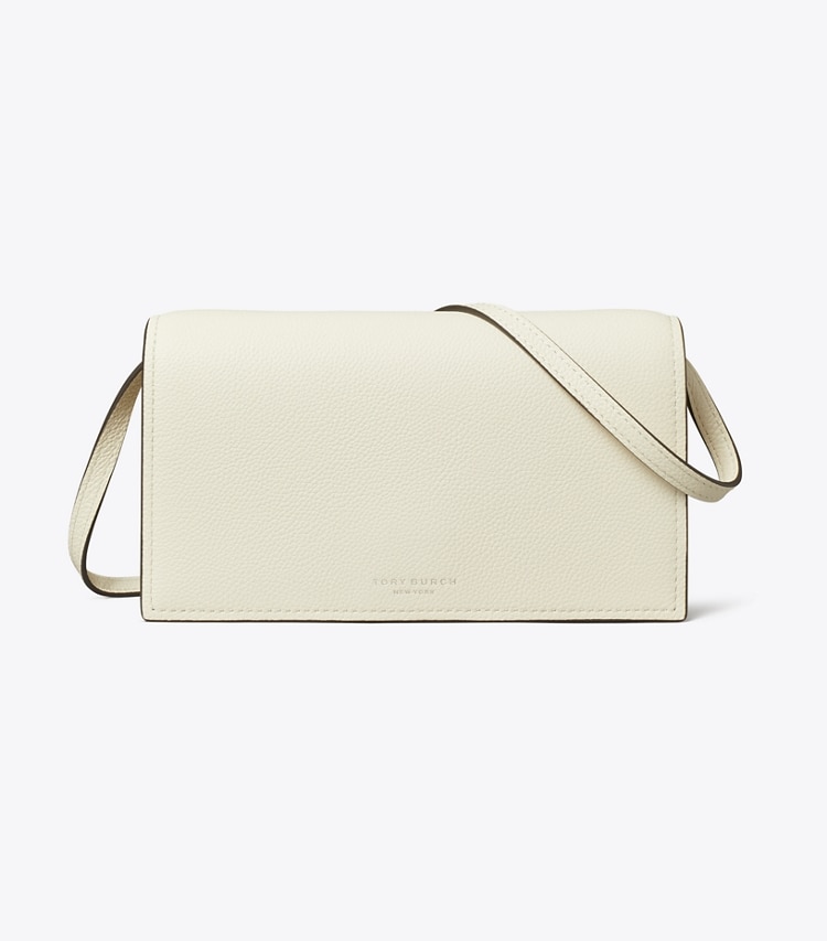 Tory Burch designer mini bags Romy Wallet Crossbody in Light Cream front