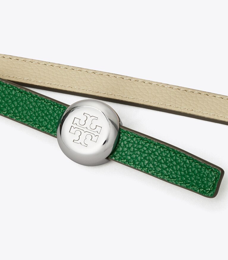 Tory Burch designer gürtel Romy Wendegürtel in Dark Kale / Light Stone detail