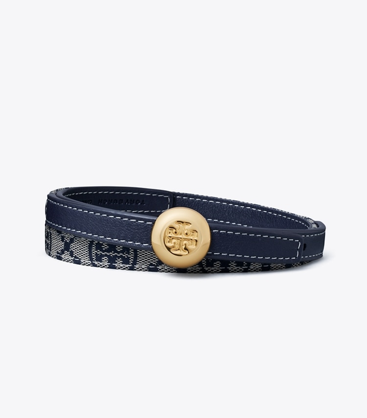 Tory Burch designer gürtel Romy Wendegürtel in Tory Navy front