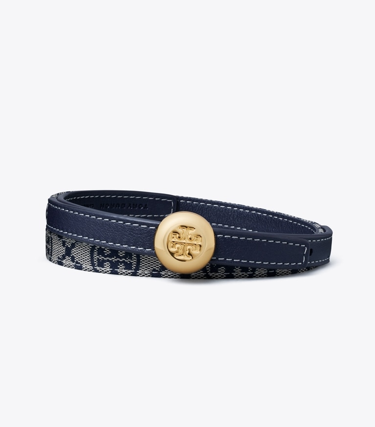 Tory Burch designer gürtel Romy Wendegürtel in Tory Navy front