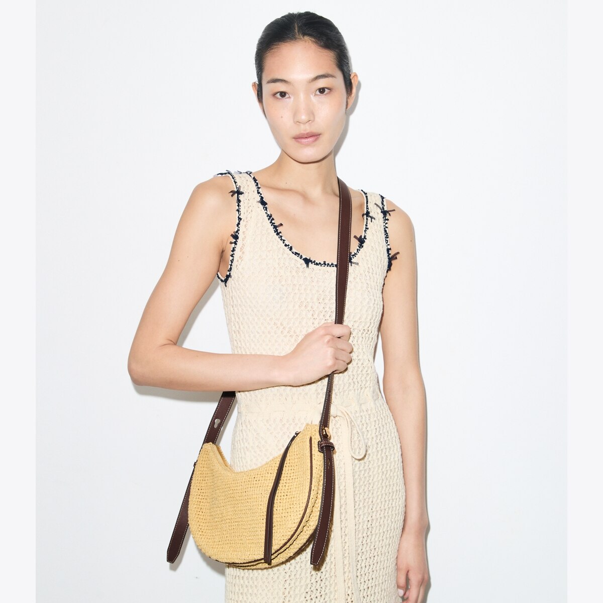Romy Woven Half Moon Bag: Women