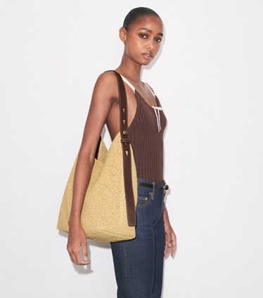 Tory Burch トリーバーチ　スタックTホーボーバッグ　日本未発売デザイン ホーボーバッグ - レディース |トリーバーチ公式オンラインストア