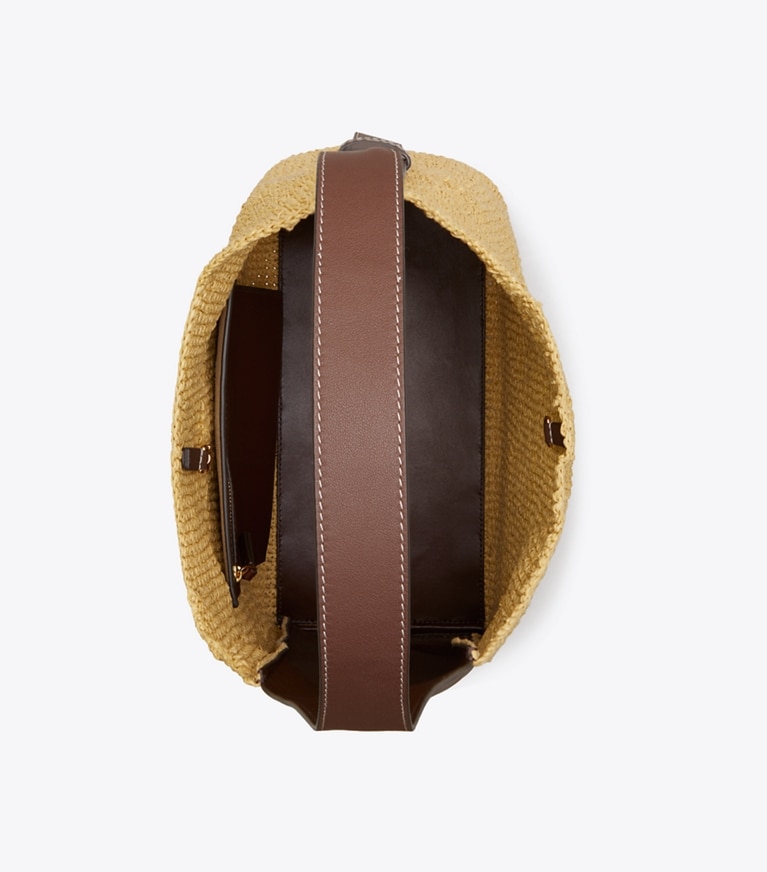 Tory Burch designer hobo bags Romy Woven Hobo Bag in Natural overhead