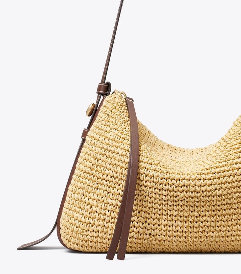 Tory Burch designer shoulder bags Romy Woven Shoulder Bag in Natural detail