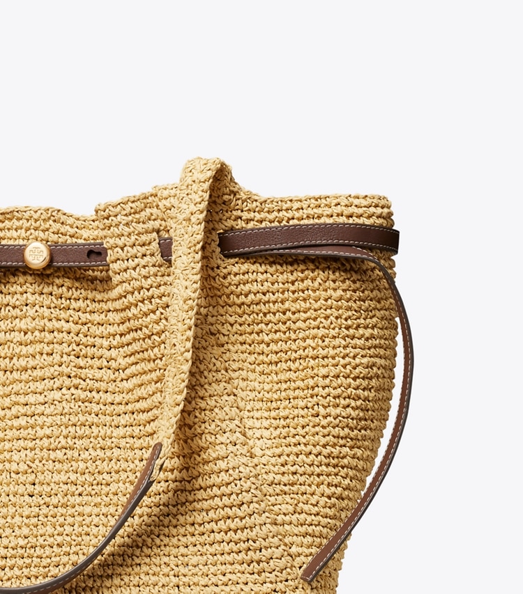 Tory Burch designer tote bags Romy Woven Tote in Natural detail