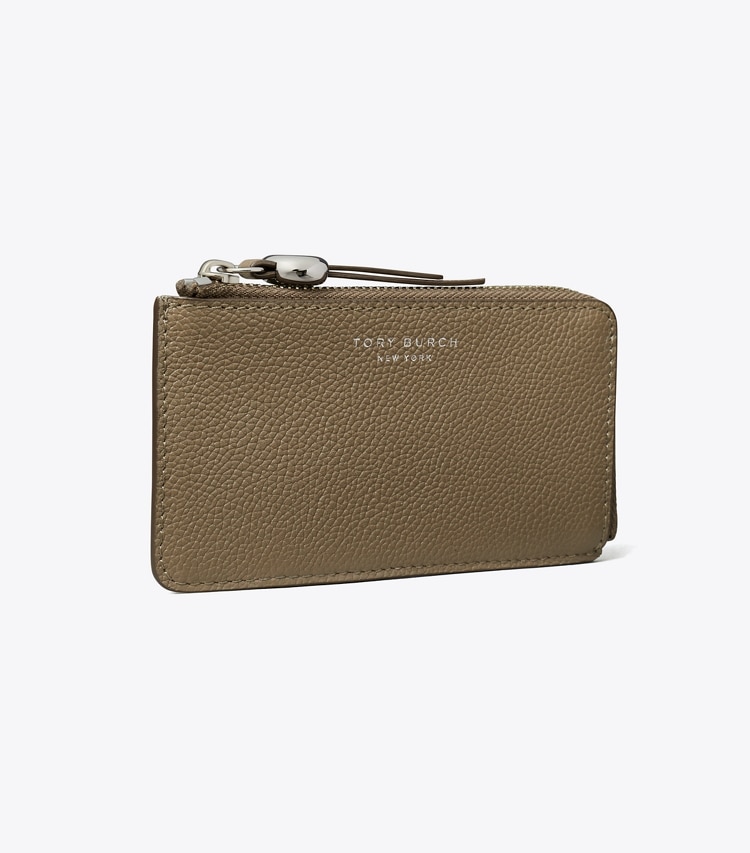Tory Burch designer カードケース ロミー ジップカードケース in Wild Mushroom angle