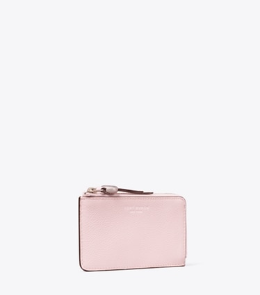 Tory Burch designer カードケース ロミー ジップカードケース in Rose Mist angle