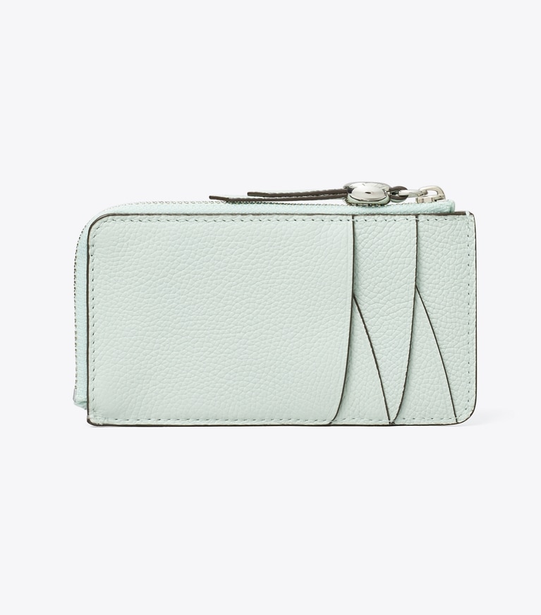 Tory Burch designer card cases Romy Zip Card Case in Light Green back